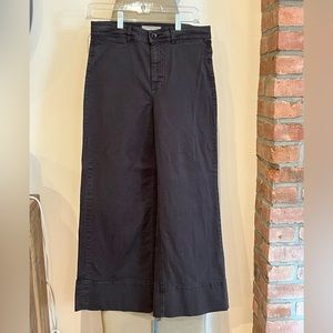 Everlane Lightweight Wide-Leg Crop Chino, Washed Black, Size 4